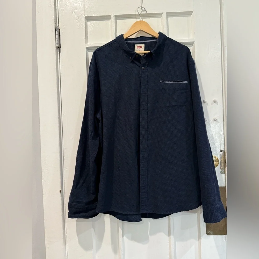 Levi's Dark Blue Patterned Shirt XXL